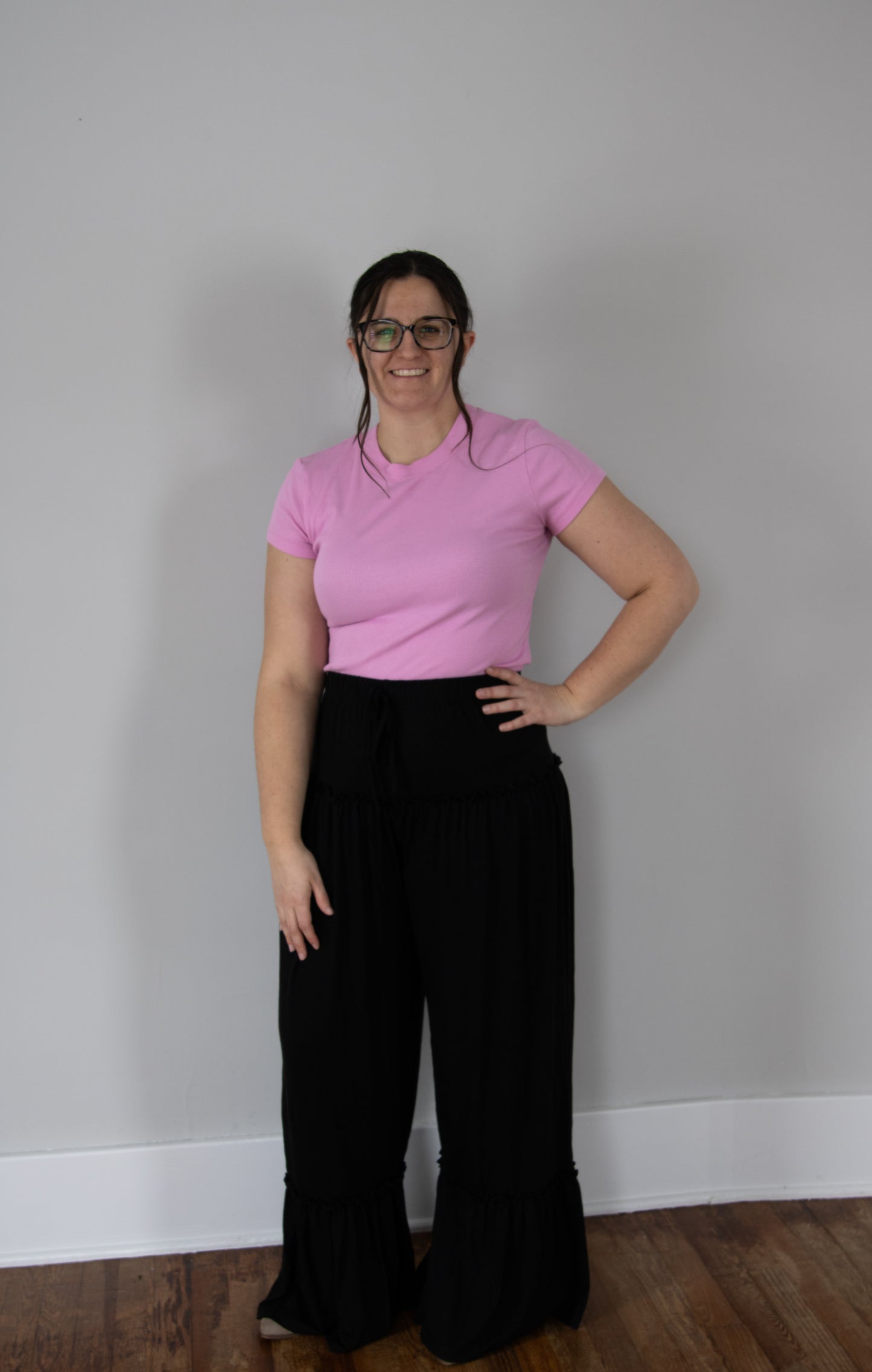 Frilled Wide Leg Pants