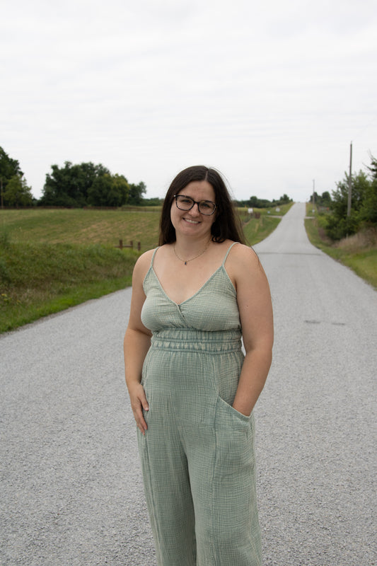 Sage Gauze Jumpsuit