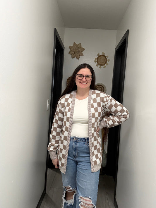 Checkered Cardi