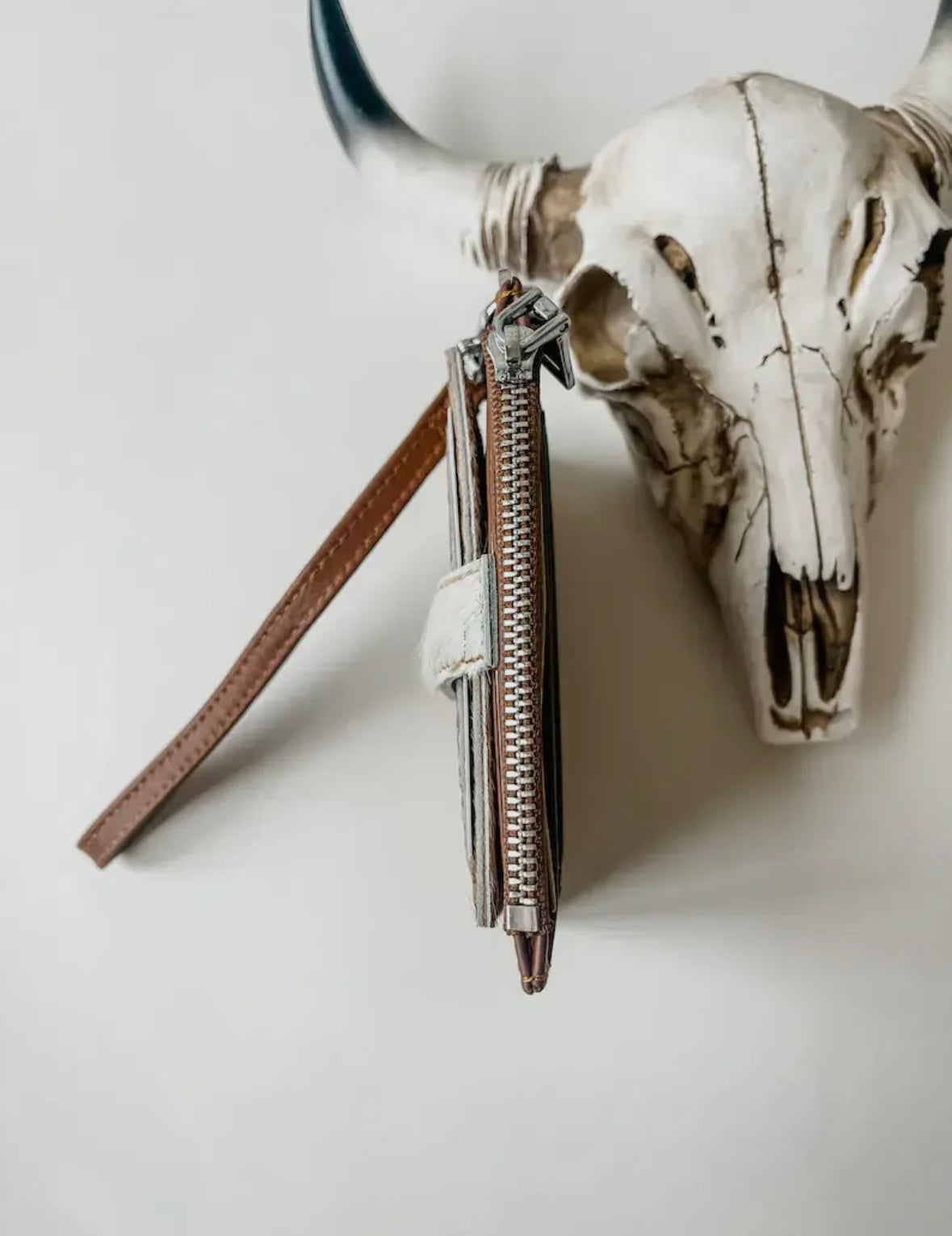 Cowhide Leather Wristlet