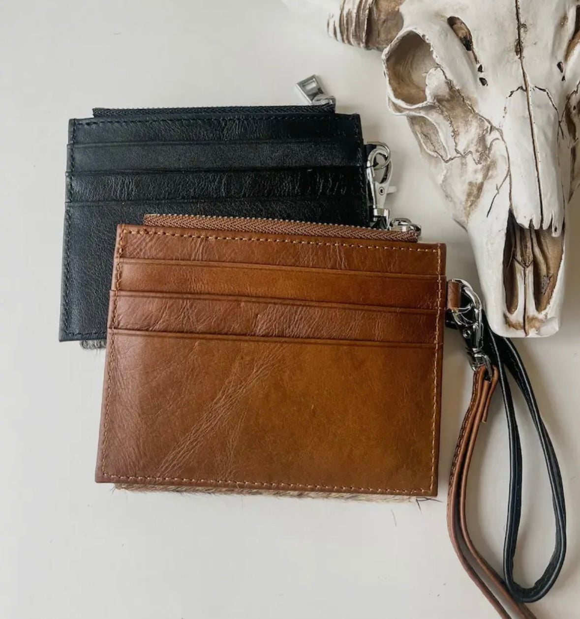 Cowhide Leather Wristlet