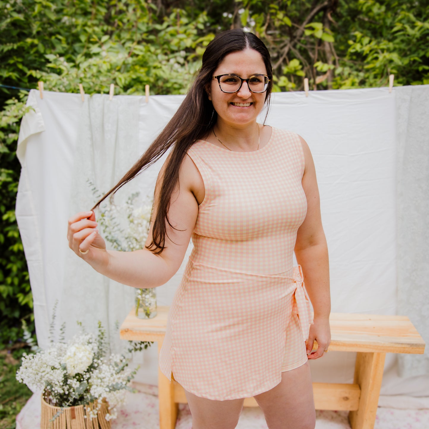Peachy Picnic Dress