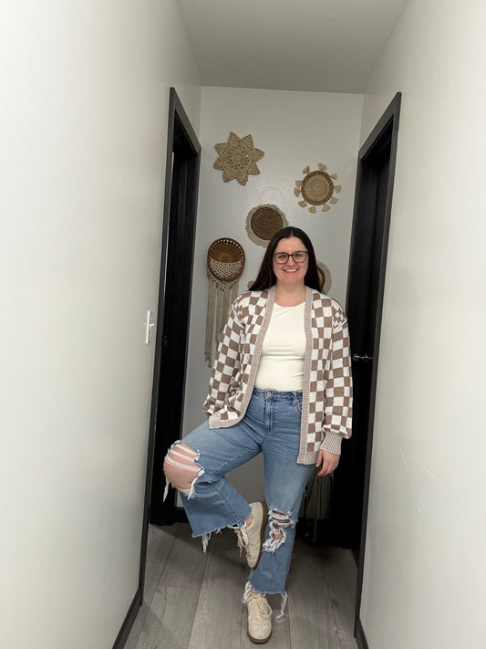 Checkered Cardi